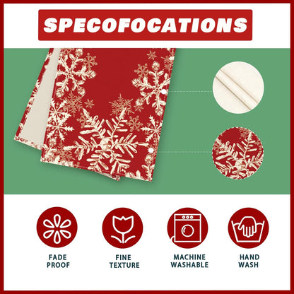 XCHI Red Snowflakes Table Runner - Winter Christmas Holiday Decor for Home & Kitchen | 13x72 Inch