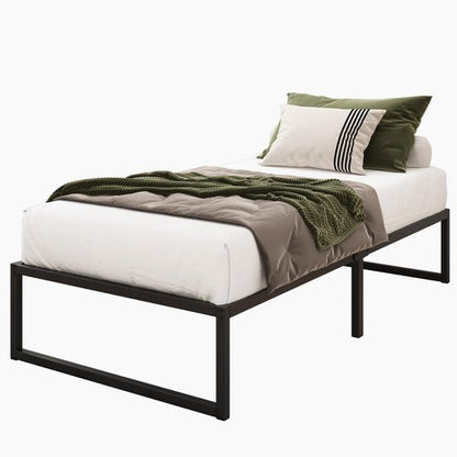 Lutown-Teen 14 Inch Twin Bed Frames Heavy Duty Metal Twin Size Platform Bed Frame No Box Spring Needed, Noise Free, Easy Assembly, Black