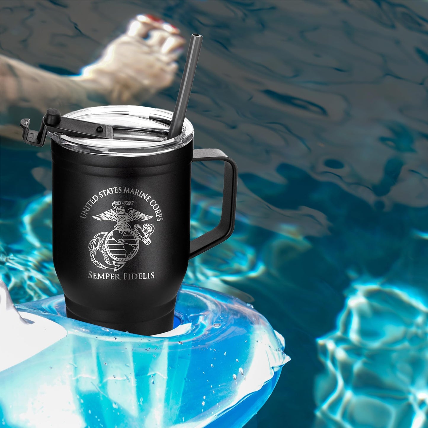 Military Veteran Products 30 oz USMC Coffee Tumbler with Handle- Double Wall Vacuum Insulated Stainless Steel Marine Corps Tumbler Travel Mug – USMC Vet Owned Business