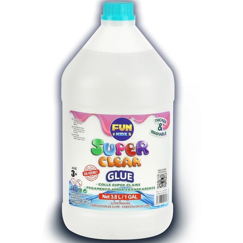 FunKidz Super Clear Glue - 1 Gallon Non-Toxic Liquid for Arts & Crafts, Slime Making & School Projects