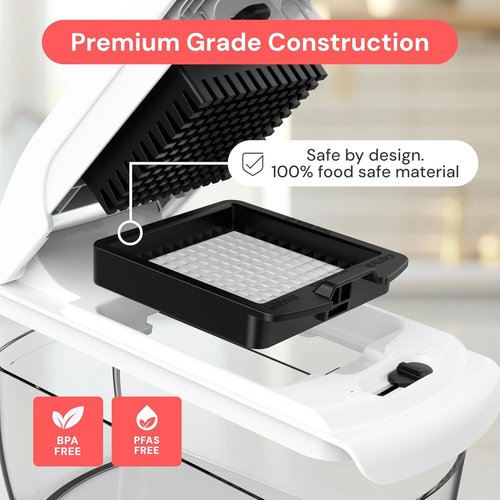 Fullstar Vegetable Chopper & Mandoline Slicer - 7-in-1 Kitchen Gadget with Container & Cheese Grater, White