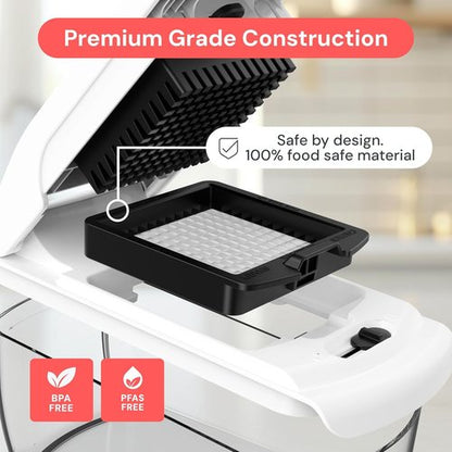 Fullstar Vegetable Chopper & Mandoline Slicer - 7-in-1 Kitchen Gadget with Container & Cheese Grater, White