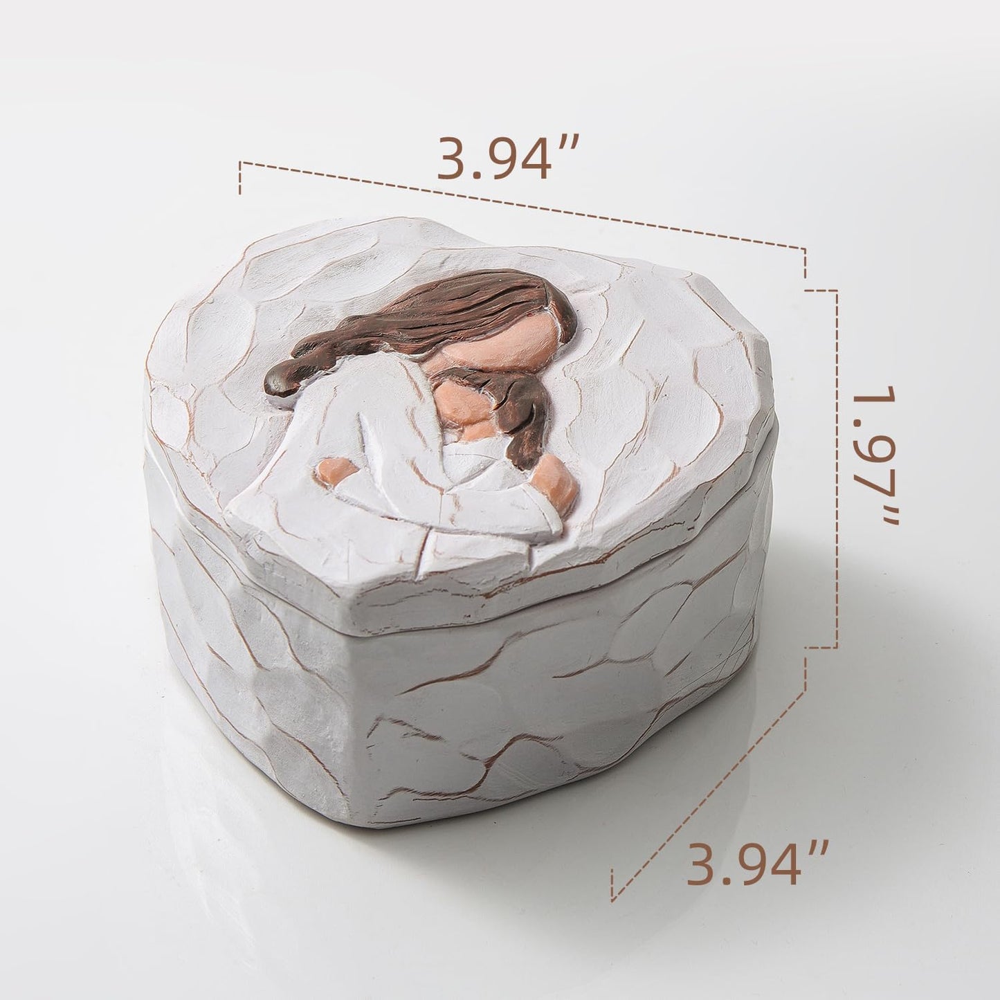 Mom and Daughter Figurine Keepsake Box - Hand-Painted 3D Jewelry & Trinket Storage | Perfect Gift for Mother's Day & Birthdays