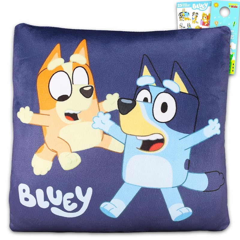 12-Inch Bluey Plush Pillow Set for Kids - Toddler Bedroom Decor Bundle
