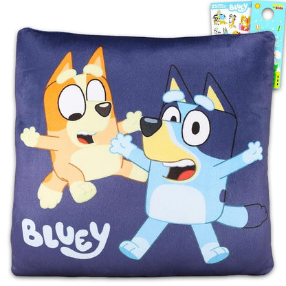 12-Inch Bluey Plush Pillow Set for Kids - Toddler Bedroom Decor Bundle