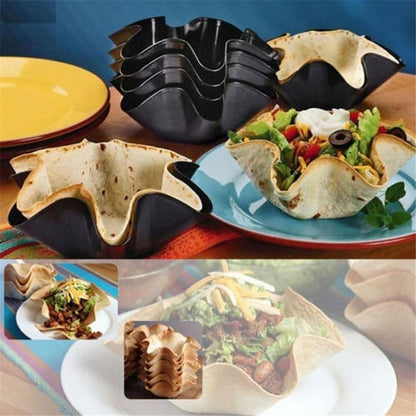 Skiennix Tortilla Maker Set - Nonstick Taco Shell Molds for Easy Baking | 4 Pcs Carbon Steel