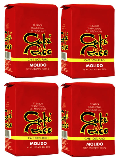 Cafe Rico Ground Regular Puerto Rican Coffee, 8 Ounce Bag (Pack of 4)