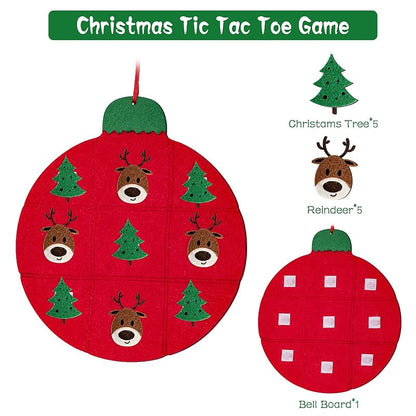 Max Fun Felt Christmas Tree Kit for Toddlers — 40 Tree Ornaments + Tic-Tac-Toe Game