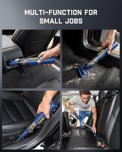 Fanttik Slim V8 APEX Car Vacuum - 4-in-1 Portable Mini Cordless Design with 19000PA Suction Power | Blue