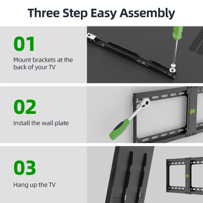 USX MOUNT Fixed TV Wall Mount,Low Profile TV Mount for Most 37-86 Inch Flat Screen Televisions,Max VESA 600x400mm Wall Mount Bracket Holds up to 132 lbs,Fits 16"/18"/24" Wood Studs,Quick Release Lock