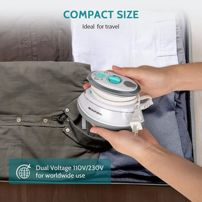 Beautural Mini Travel Steam Iron - Dual Voltage, Non-Stick Soleplate, Anti-Slip Handle | Perfect for Sewing & Quilting