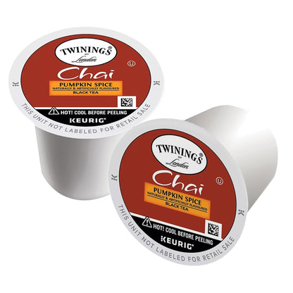 Twinings Pumpkin Spice Chai Black Tea K-Cup Pods for Keurig, 24 Count (Pack of 1), Warm, Spicy & Aromatic, Unsweetened, Caffeinated, Enjoy Hot or Iced