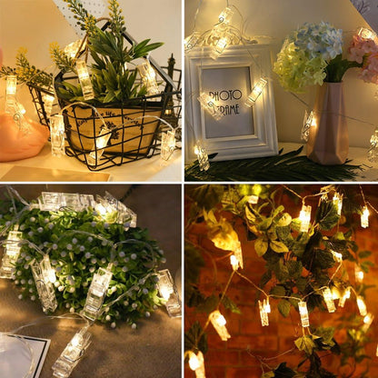 Twinkle Star 10ft Photo Clip String Lights - Battery Operated Fairy Lights for Pictures & Cards | Warm White