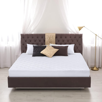 Utopia Bedding 2 Pack Quilted Fitted Mattress Pad, Twin Size, Elastic Fitted Mattress Topper Protector and Cover with Deep Pocket Stretches up to 16 Inches, Machine Washable (White)