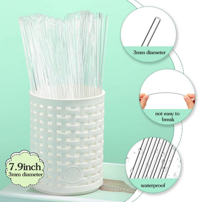 200 Pieces Acrylic Lollipop Sticks Cake Pops Sticks Candy Sticks Treat Sticks for Wedding Halloween Christmas Candy Cake Pops Cupcake Toppers Chocolate Cookie Dessert (Clear, 8 Inch)