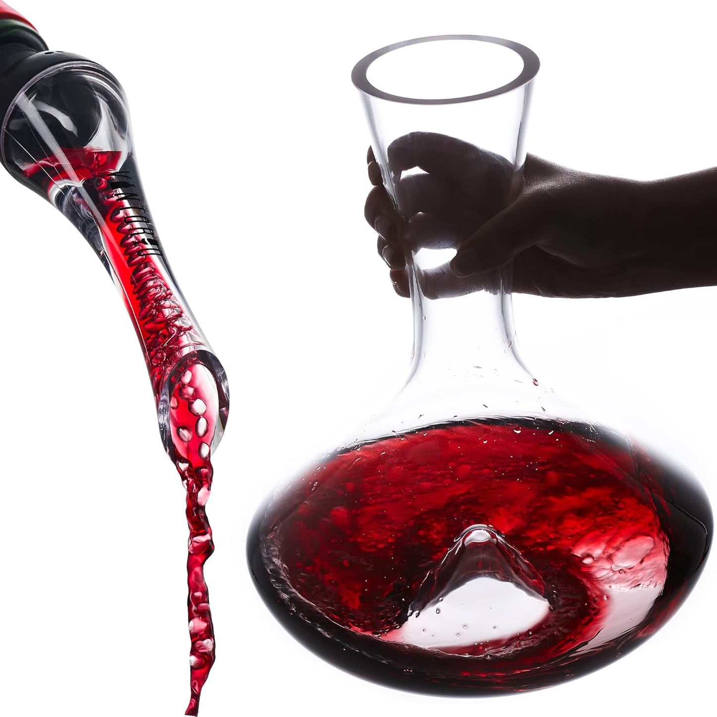 Wine Aerator Pourer and Citadel Wine Decanter Bundle by Vintorio