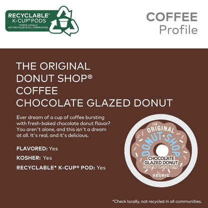 Original Donut Shop Coffee - Chocolate Glazed Donut K-Cup Pods | Medium Roast, 72 Count