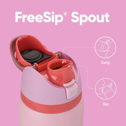 Owala FreeSip Insulated Stainless Steel Water Bottle - BPA-Free, 32 oz, Pink, Ideal for Sports & Travel