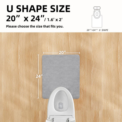 TYUU Toilet Rug, Thin Toilet Rugs U Shaped Washable Non Slip Absorbent Quick Dry Low Pile Toilet Mat, 20"x24" U Shape Light Grey