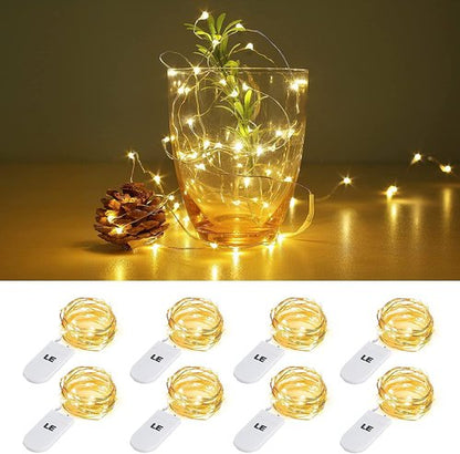 Lighting EVER Fairy Lights - Battery Operated 20 LED Mini String Lights for Crafts & Decor | 8 Pack