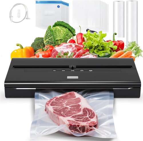 **Regine Switzerland Vacuum Sealer Machine - 85Kpa Food Preservation with Built-In Cutter & Starter Kit**