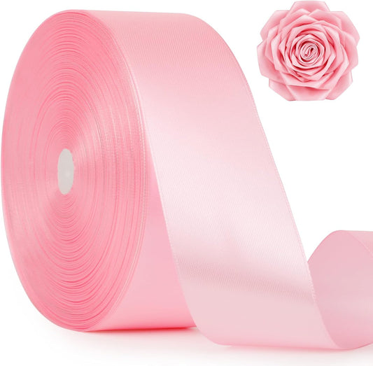 Skiennix 1.5-Inch Pink Satin Ribbon - 135 Yards for Gift Wrapping, Wedding Decor & Handmade Bows