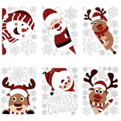 Christmas Window Clings 107Pcs Santa Snowflake Reindeer Decals for Home & Window Decoration