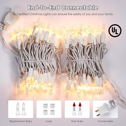 Meteds Christmas Lights - 100 Count Clear Warm White String Lights | UL Certified for Tree, Home & Party Decor