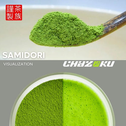 Chazoku Samidori Matcha Green Tea Powder - Ceremonial Grade, First Harvest - 35g Tin | Authentic Japanese Tea