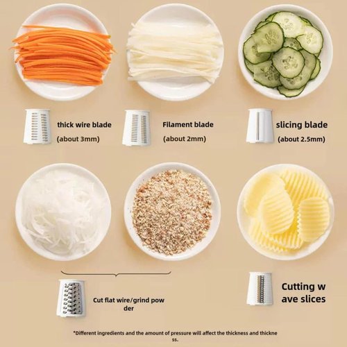 2025 Preservia 5 in 1 Rotary Grater - 5 in 1 Rotary Cheese Grater Vegetable Slicer, Preserva Cheese Grater, Preserves Food Chopper, Easy To Clean Kitchen Gadgets With Storage Box