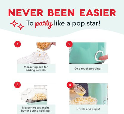 DASH Hot Air Popcorn Popper - 16 Cups Capacity with Measuring Cup & Butter Melter | Lavender