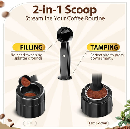 Nespresso Reusable Pods - Refillable Kit with 110 Aluminum Foil Lids & Accessories for Vertuo