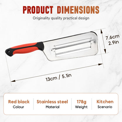 Multifunctional Vegetable Cutter, 2025 Upgraded Stainless Steel Double-layer Slicer, Cabbage Slicer Shredder, Stainless Steel Vegetable Cutter (2, Black Red)