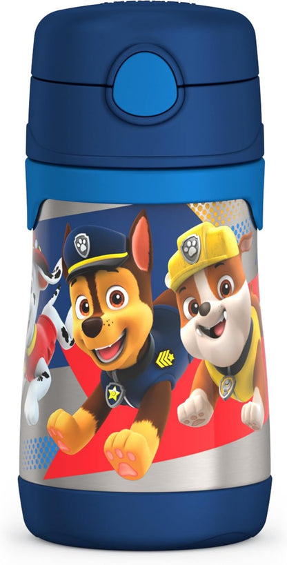 THERMOS Vacuum Insulated Straw Bottle - 10oz Stainless Steel | PAW PATROL Design for Kids