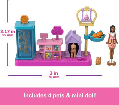 Barbie Mini BarbieLand Collectible Pet Boutique Playset - Includes Doll, Pet House & Accessories