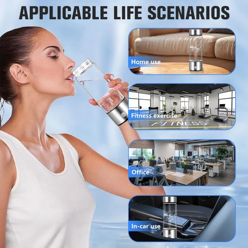 Alive Blue Hydrogen Water Bottle, Hydrogen Water Bottle Generator, Hydrowave Hydrogen Water Bottle, Portable Hydrogen Ionizer Water Bottle Machine, for Home, Office,Travel (2PCS)