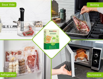 Bonsenkitchen Vacuum Sealer Bags - Commercial Grade BPA-Free Food Storage | 20 Gallon, 80 Quart & 50 Pint Sizes