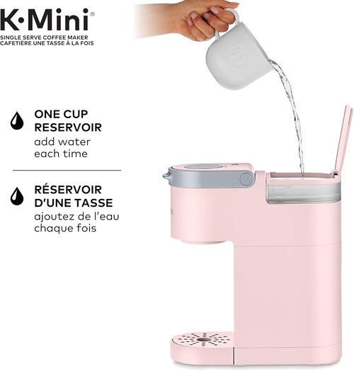 Keurig K-Mini Coffee Maker - Ultra-Sleek Design in Dusty Rose | Single Serve K-Cup Pod System