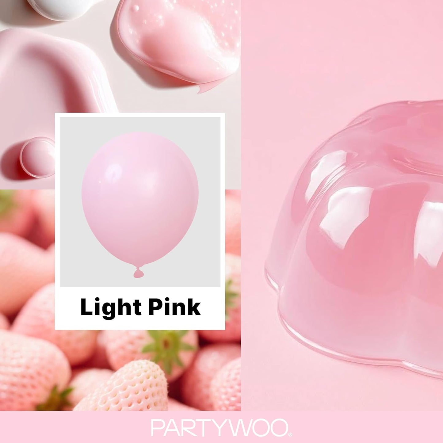 PartyWoo Light Pink Balloon Arch Kit - 152pcs in Various Sizes for Baby Showers & Birthday Parties