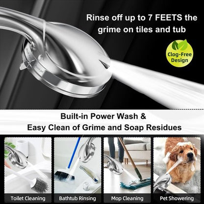 BESAQUO Shower Head,10 Functions High Pressure shower head with handheld, Built-in Pause Mode & Power Wash, Non-Clogging Nozzles High Flow Hand Held Shower Head, Leakproof 6ft Hose&Adjustable Bracket
