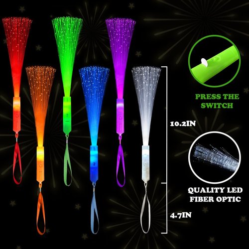 Glow Sticks Party Favors by [Brand Name] - 6 Pack Neon Light-Up Toys for Kids | Perfect for Camping, Birthdays & Weddings