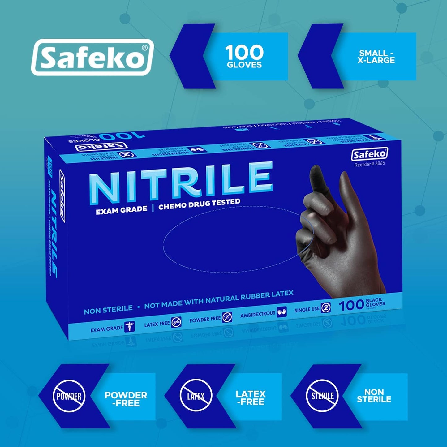 Nitrile Exam Gloves - Latex-Free, Powder-Free, Non-Sterile Disposable Gloves for Medical & Kitchen Use