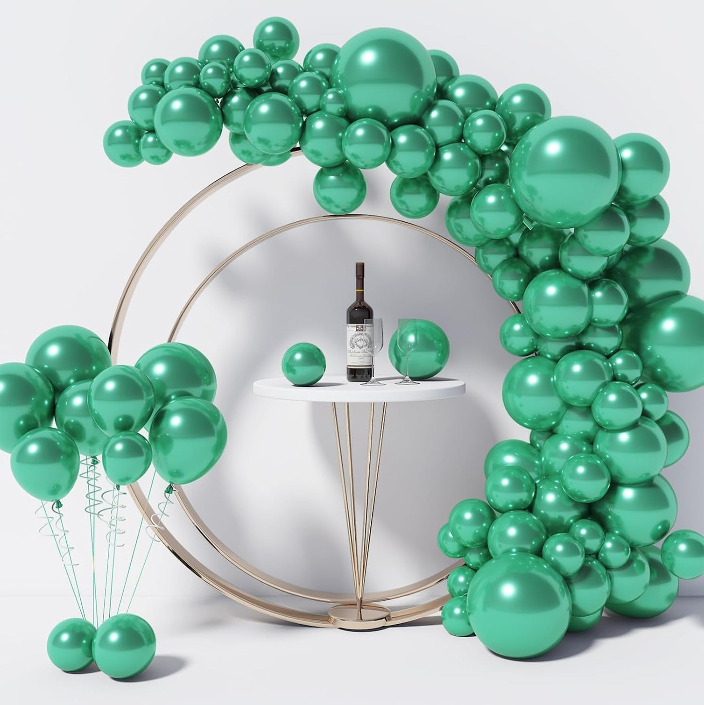 Metallic Green Balloon Garland Kit by [Brand Name] - 130PCS in Various Sizes for Birthday, Graduation, Baby Shower & Wedding Decor