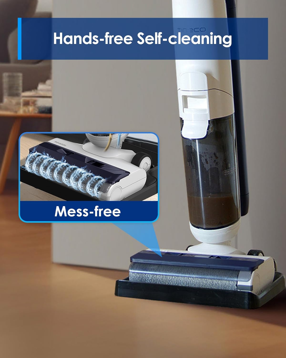 Tineco iFLOOR 5 Breeze Cordless Wet Dry Vacuum - One-Step Cleaning for Hard Floors | Lightweight & Self-Cleaning
