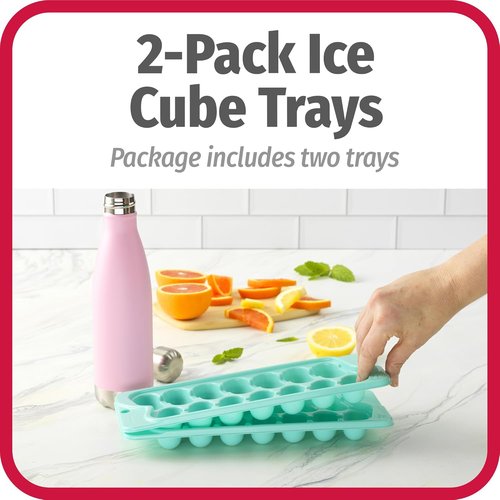 GoodCook Everyday Ice Cube Trays - Set of 2 Durable Silicone Molds for Easy Ice Release