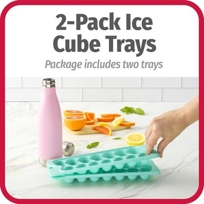 GoodCook Everyday Ice Cube Trays - Set of 2 Durable Silicone Molds for Easy Ice Release