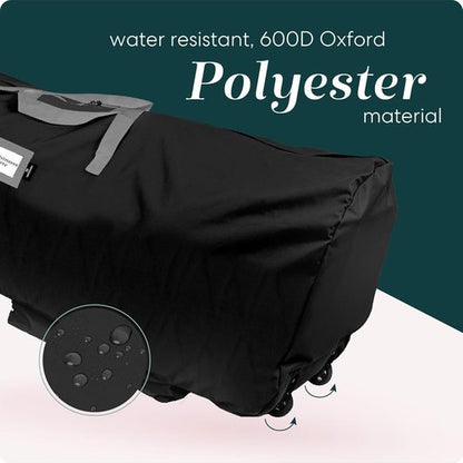 Handy Laundry - Rolling Tree Storage Bag for 7.5-Foot Christmas Tree | Zippered, Easy Transport with Wheels - Black