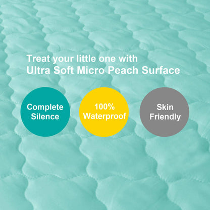 Skiennix Waterproof Playard Sheet - Quilted Protector for Baby Mattress 39" X 27" | Aqua Color