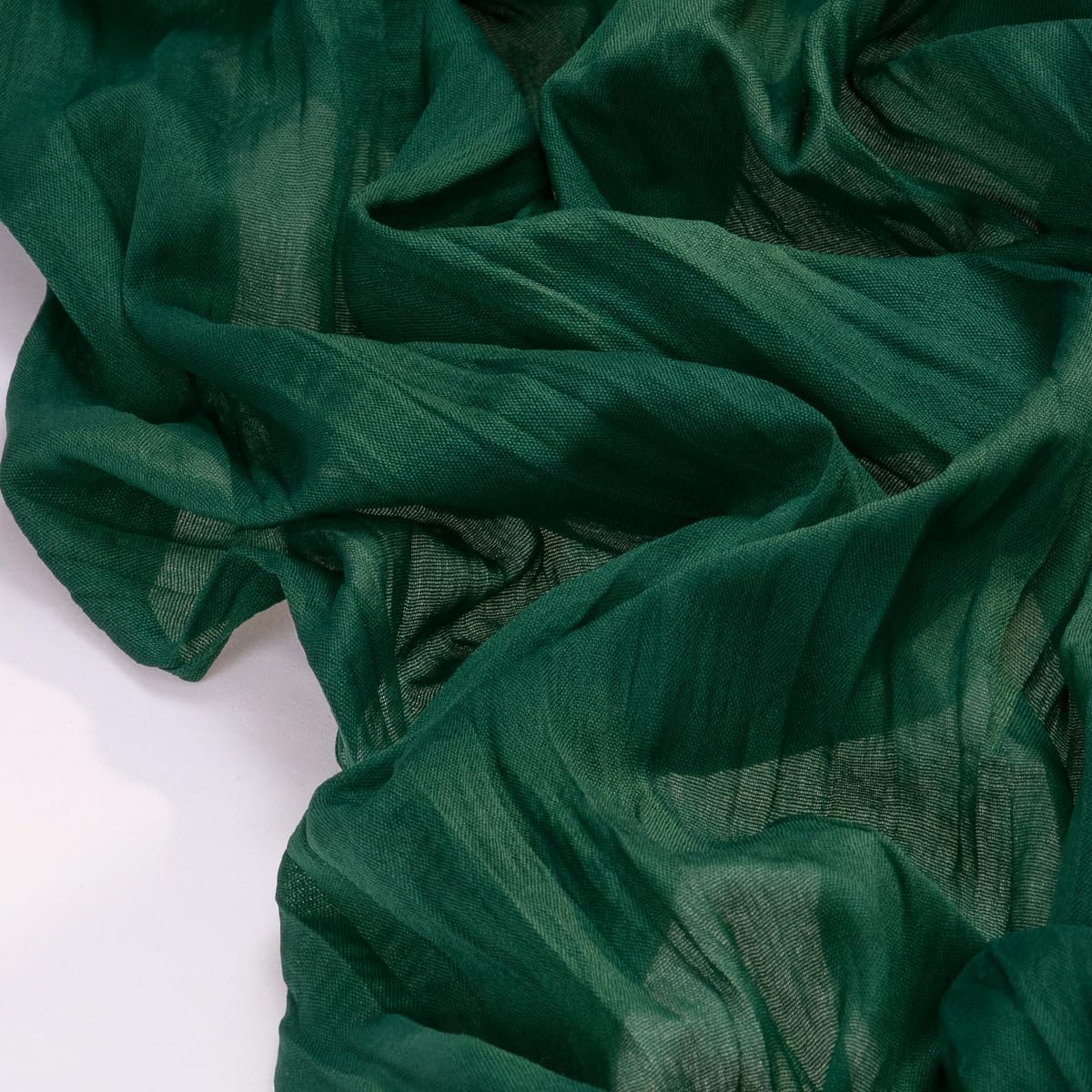 Socomi Emerald Green Cheesecloth Table Runner - 120 Inch Rustic Boho Decor for Weddings & Events
