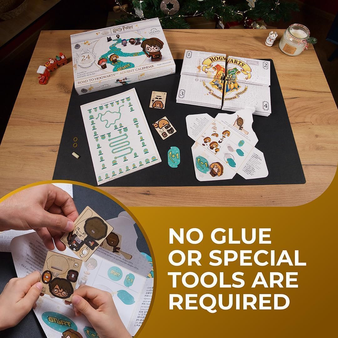 UGEARS Harry Potter Advent Calendar 2025 - 3D Wooden Puzzles with 16 Figurines & 24 Secret Envelopes